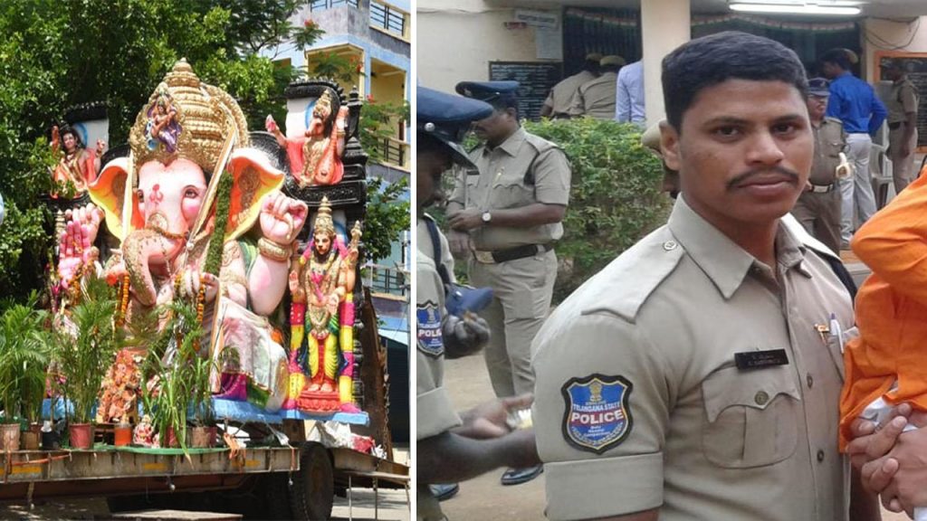 Parigi Ganesh Immersion Procession Police Constable Knife Attack
