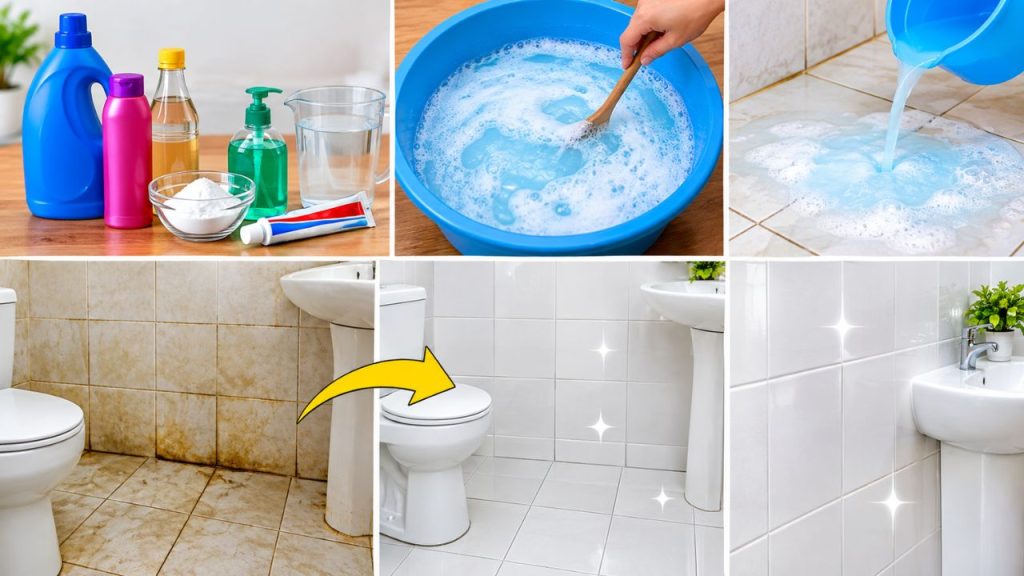 Bathroom Tiles Cleaning Tips Without Harpic Or Acid Easy Homemade Cleaning Solution