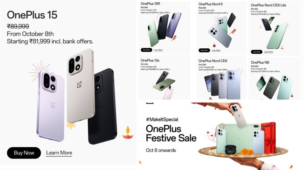 Oneplus Festive Sale 2026 Oneplus 15 Nord 6 Buds 4 Tablets At Big Discounts