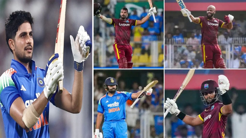 India West Indies Guwahati Odi Five Centuries World Record