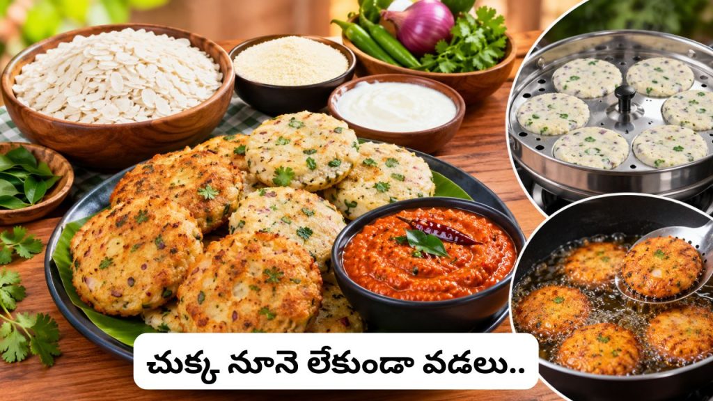 Atukula Vada Recipe No Soaking No Oil Soft Poha Vada With Tomato Chutney